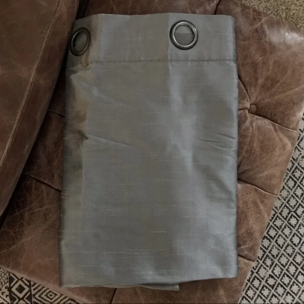 Dark Silver Gray Pewter Shimmer Grommet Curtains 2 Panels